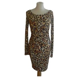 Vestido Blumarine con Estampado de Leopardo en Modal