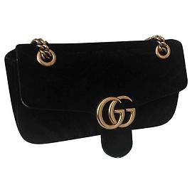 Borsa a mano Gucci Marmont in velluto nero