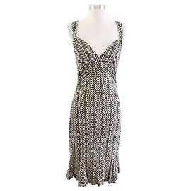 Diane Von Furstenberg Cathy Seidenkleid Chevron Animal Print