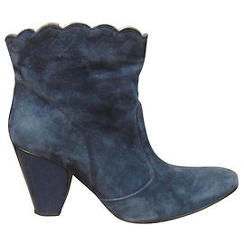 Tara Jarmon Stiefeletten aus blauem Wildleder Größe 38
