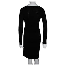 Vestido negro con drapeado - Marc Cain