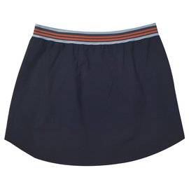 Falda Viktor & Rolf azul marino de algodón y viscosa Talla 42