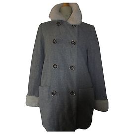 Cop Copine BELLISSIMO CAPPOTTO TRE QUARTIERI IN LANA FROISSEE COLLO E MANICHE FALSE FURRIDE