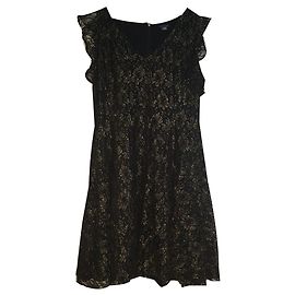 Tommy Hilfiger Kleid Schwarz Metallisch Nylon Rayon XL