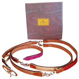 Etro Mehrfarbiger Ledergürtel Braun Schwarz Rot