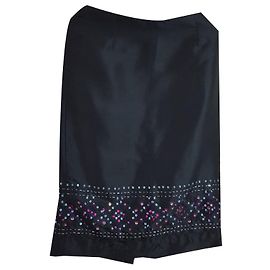 Gonna in seta Ann Taylor nera