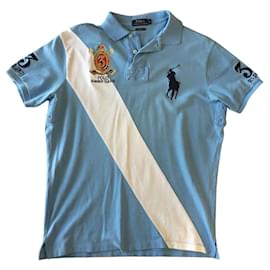 Polo Ralph Lauren Custom Fit Polo in cotone azzurro