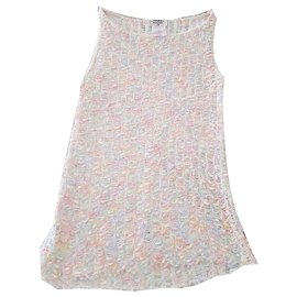Top in maglia arcobaleno pastello CHANEL