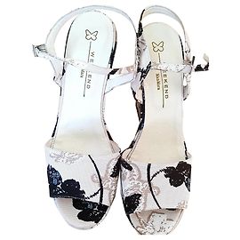 Zeppe Weekend Max Mara beige in pelle