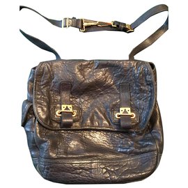 Sac bandoulière Yves Saint Laurent en cuir noir
