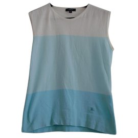 Top de algodón Burberry turquesa