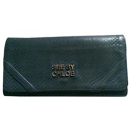 See by Chloé Blue Leather Wallet