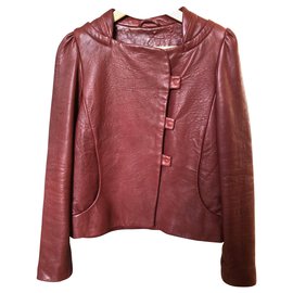 Giacca a trapezio Bash Cyra in pelle bordeaux