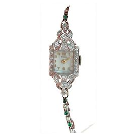 Autre Marque Vintage Weißgold Diamantuhr