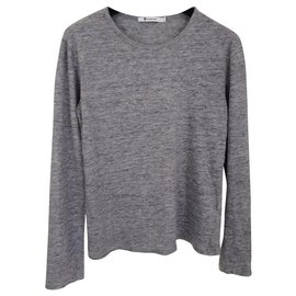 T By Alexander Wang Leinentop Grau Melange