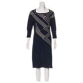 Diane Von Furstenberg Rozins Wollstrickmidi Kleid blau gelb