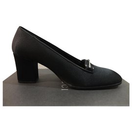 Mocassini con tacco in raso di seta GUCCI
