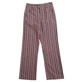 Pantaloni a righe a vita alta Isabel Marant rosa cotone