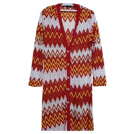 Vintage East Lange Strickjacke Mehrfarbig