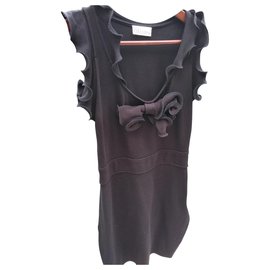 Robe de cocktail noire Red Valentino en viscose
