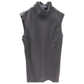 Vestido negro sin mangas de lana Burberry