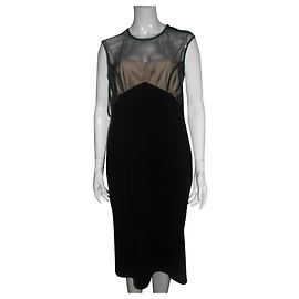 Abito bustier Suri Diane Von Furstenberg nero crema seta lana