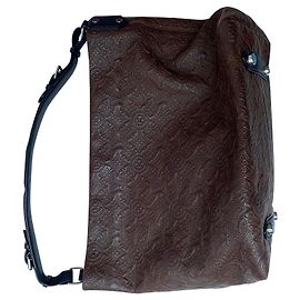 Borsa a mano Louis Vuitton Antheia Hobo Marrone Scuro Agnello