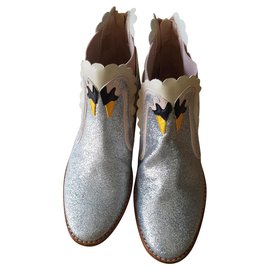 Stella Mc Cartney Stella McCartney Lederstiefel Silber