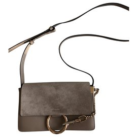 Borsa a mano Chloé Faye in pelle taupe