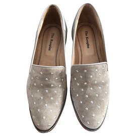 Mocassins Sleepers The Kooples Couro Cinza Taupe 38