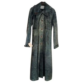 Abrigo de cuero gris cristal descolorido - Autre Marque