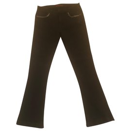 Ikks ICode Hose schwarz leicht ausgestellte Taschen mit Stickerei