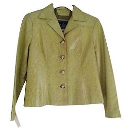 Autre Marque FOX LEATHER BRAND Kurze Jacke aus gelbem Schlangenleder