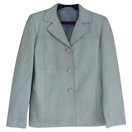 Autre Marque FOX LEATHER BRAND Lederjacke Hellblau XXL