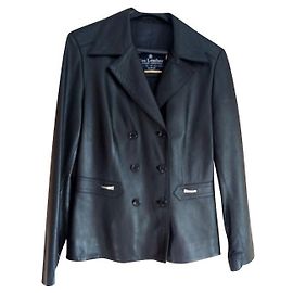 Autre Marque Schwarze Crossover-Lederjacke für Damen