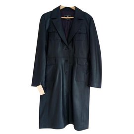 Abrigo de cuero negro para mujer - Autre Marque