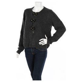 Cynthia Rowley Strickjacke Dunkelgrau XL