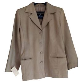 Autre Marque Taupe Lederjacke 4 Tasten