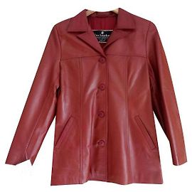 Autre Marque Rote Lederjacke 4 Tasten