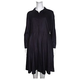 Vestido Cos de mistura de caxemira com padrão tartan marrom e azul
