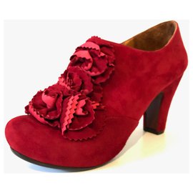 Botines Chie Mihara Clotilde en ante rojo