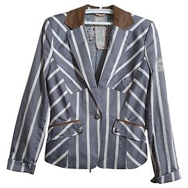 Autre Marque Blazer Sportalm Blanco Multicolor Gris Algodón Elastano Talla L
