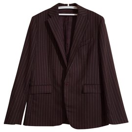Blazer in lana a righe French Connection marrone