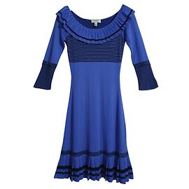 Vestido Temperley London de seda cachemira y lana negro azul