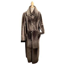 Yves Salomon Long Reversible Lambskin Coat Black