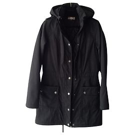Autre Marque Gesteppter Trenchcoat Marineblau Baumwolle Polyamid