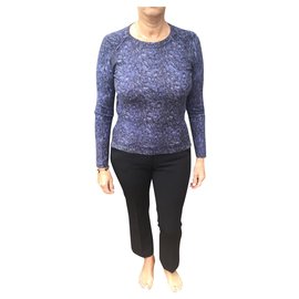 Zadig & Voltaire Alpaka Pullover Blau und Schwarz