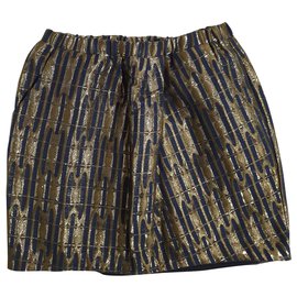 Falda Pomandère azul y dorada Talla 42