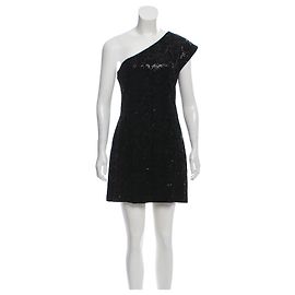 Halston Heritage Pailletten Minikleid mit einer Schulter schwarz