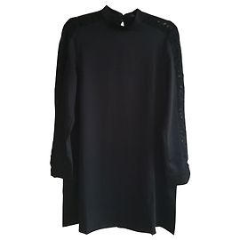 Bcbg Max Azria Schwarzes Kleid mit Spitzenärmeln